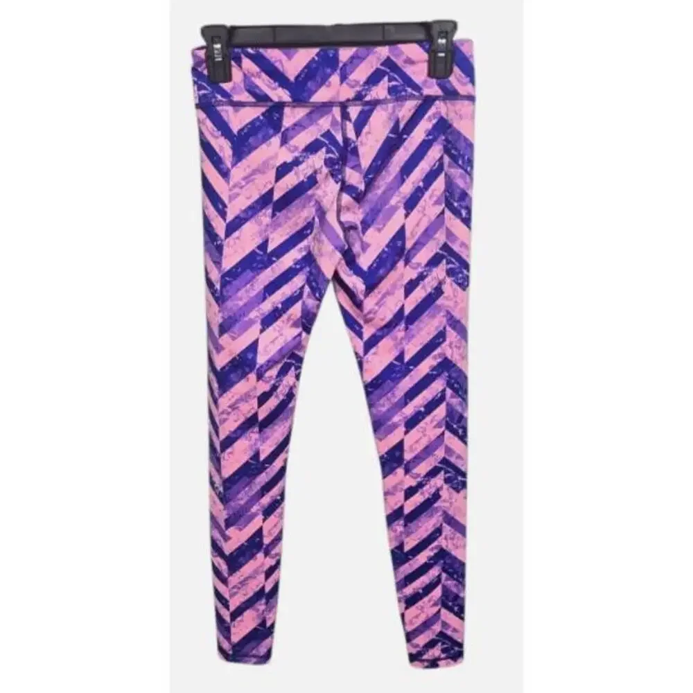 Pre-Owned Dance Leggings Iviva Pink Purple Chevron Large Child Jazz Gymnastics